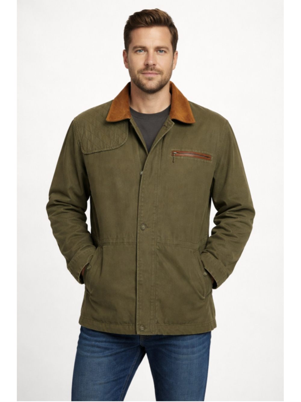 M. Julian Artisans Leather Field Jacket Men's L Brown Plaid Lined Workwear